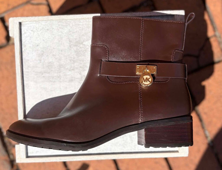 Michael Kors Ryan Leather Ankle Boots - Size 8.5