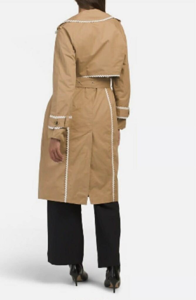 7 For All Mankind Lace Trim Tan Trench Coat - Size Small