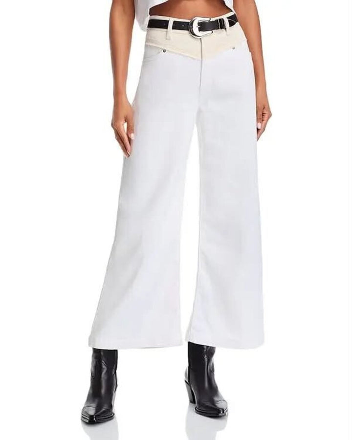 Paige Harper Contrast Yoke Wide Leg Jeans - Size 26