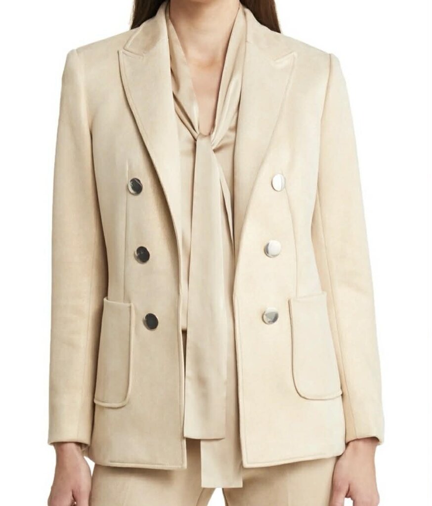 Tahari Metallic Gold Faux Suede Blazer - Size Large