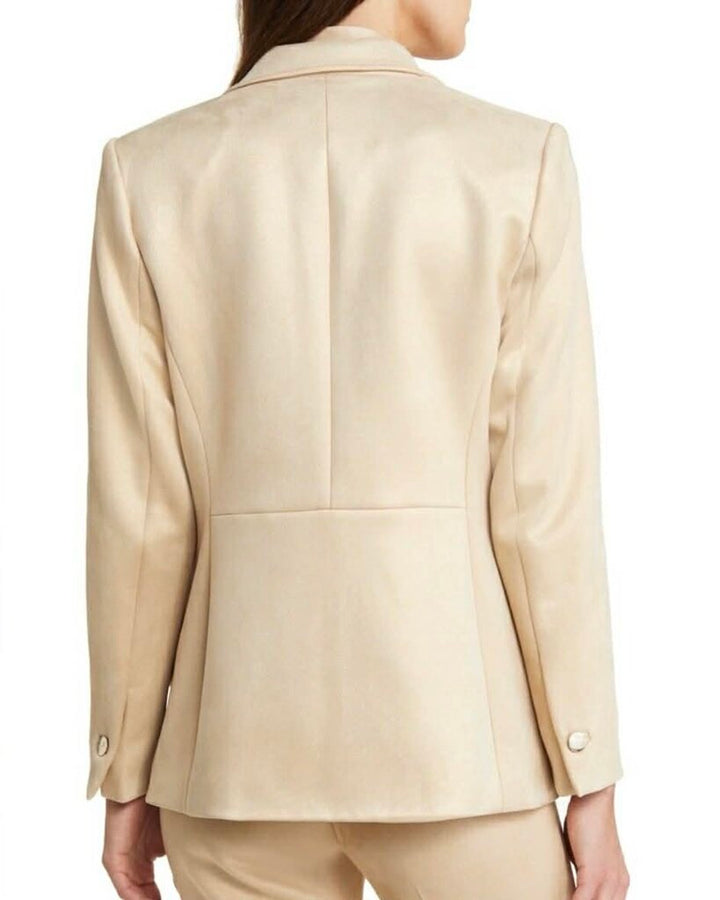 Tahari Metallic Gold Faux Suede Blazer - Size Large