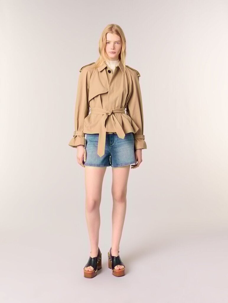 Maje NWT Short Studded Trench Coat - Size 36(Retails $565)