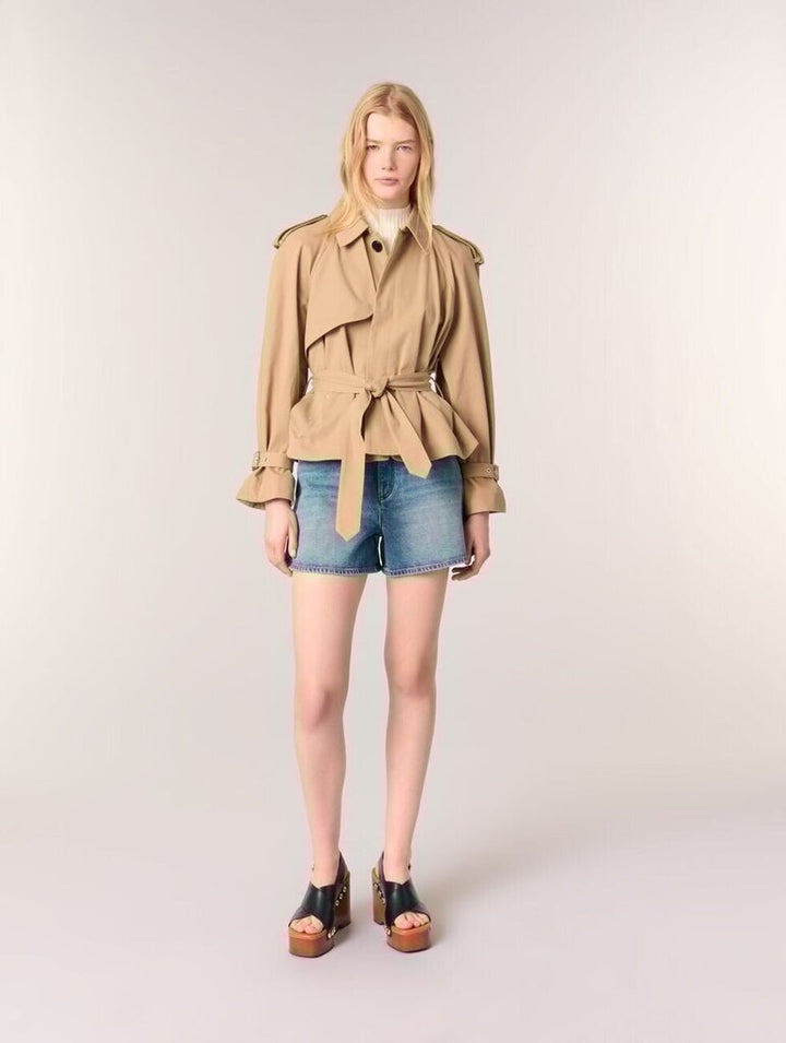 Maje NWT Short Studded Trench Coat - Size 36(Retails $565)