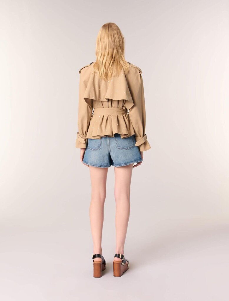 Maje NWT Short Studded Trench Coat - Size 36(Retails $565)