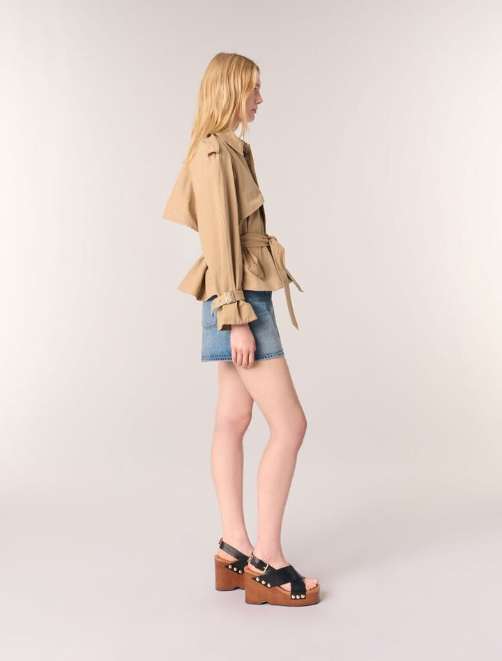 Maje NWT Short Studded Trench Coat - Size 36(Retails $565)