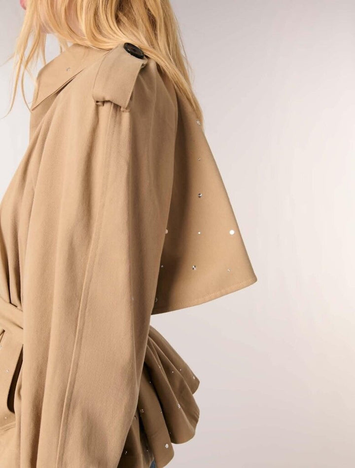 Maje NWT Short Studded Trench Coat - Size 36(Retails $565)
