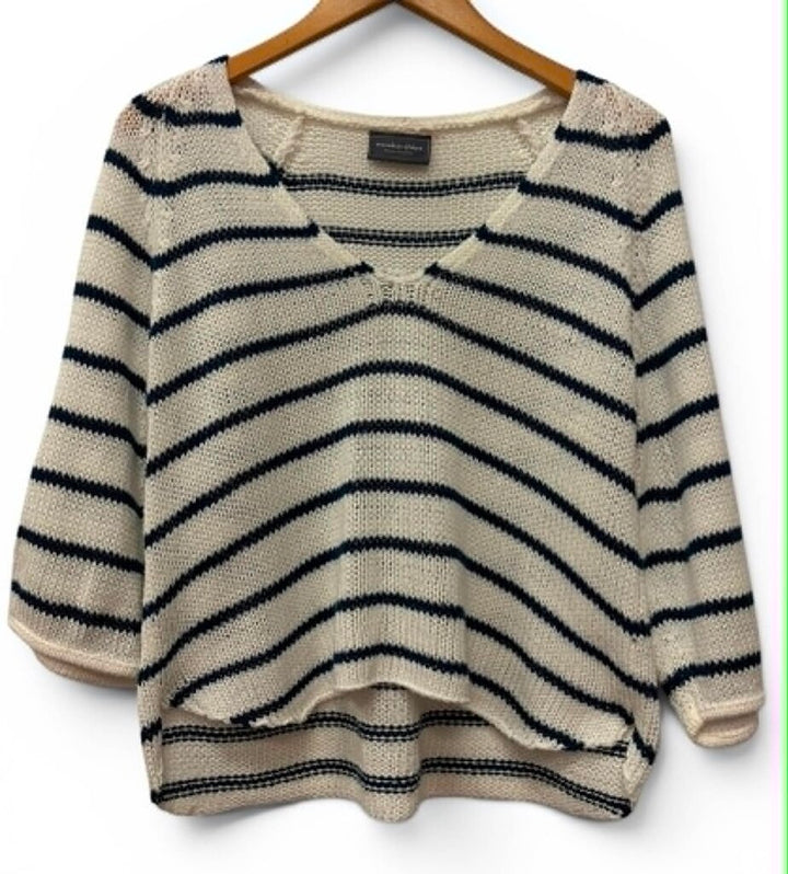 Wooden Ships Kaya Striped 3/4 Sleeve Sweater - Size XS