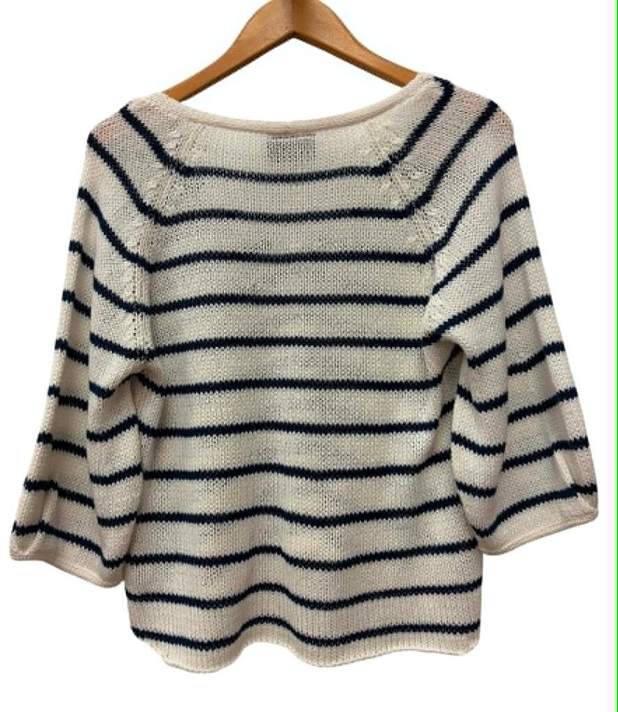 Wooden Ships Kaya Striped 3/4 Sleeve Sweater - Size XS