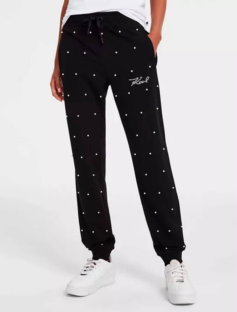 Karl Lagerfeld NWT Faux-Pearl Embellished Joggers - Size XL (Retails For $109)