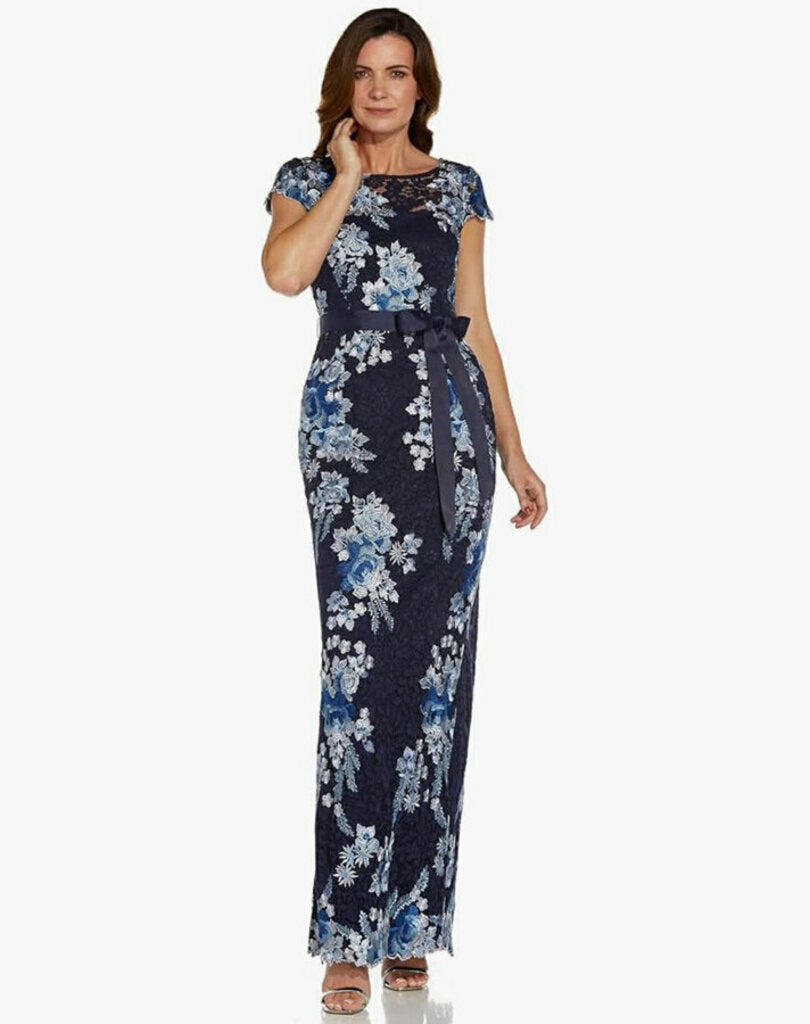 Adrianna Papell NWT Embroidered Lace Gown - Size 6