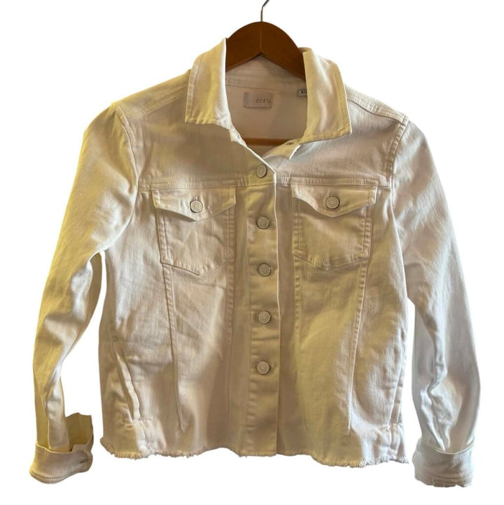 Ecru Denim Jacket In White - Size XS
