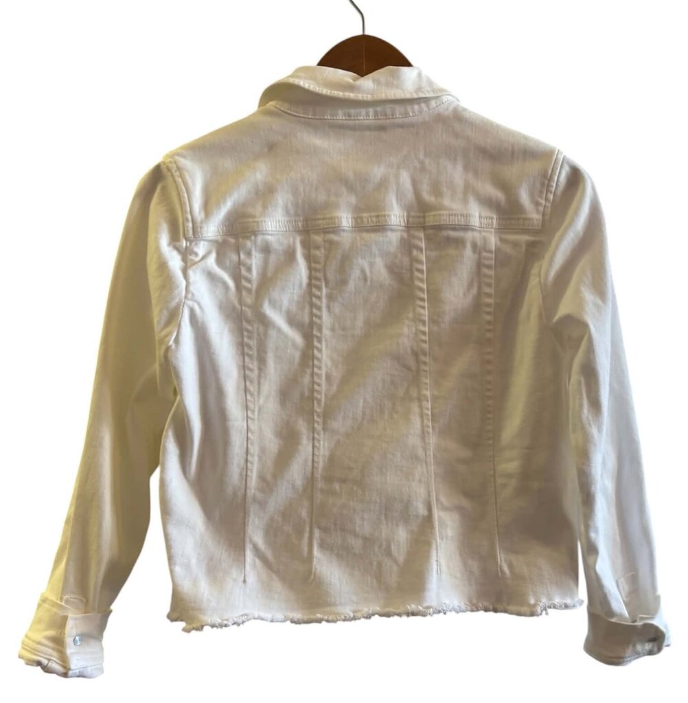 Ecru Denim Jacket In White - Size XS