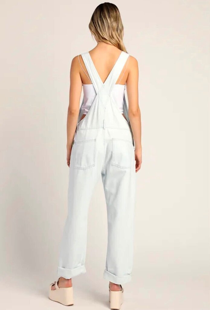 Free People Ziggy Denim Light Wash Overalls - Size XS