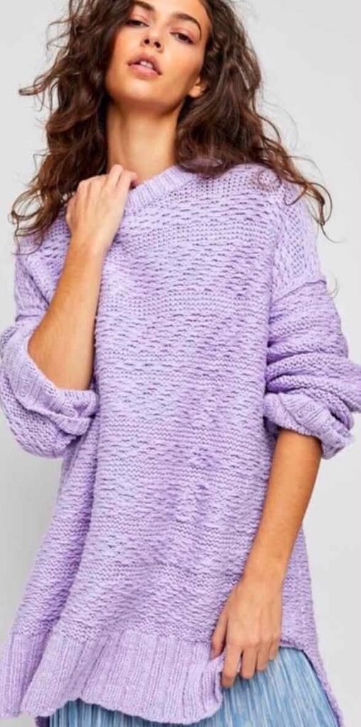 Free People NWT Sparrow Sweater In Lavendula - Size XL (Retails For $128)