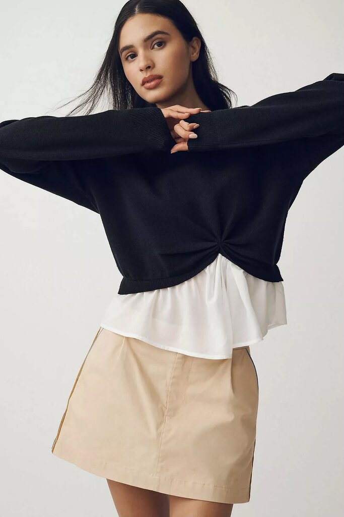 Maeve The Gemini Twofer Pullover Sweater - Size Small