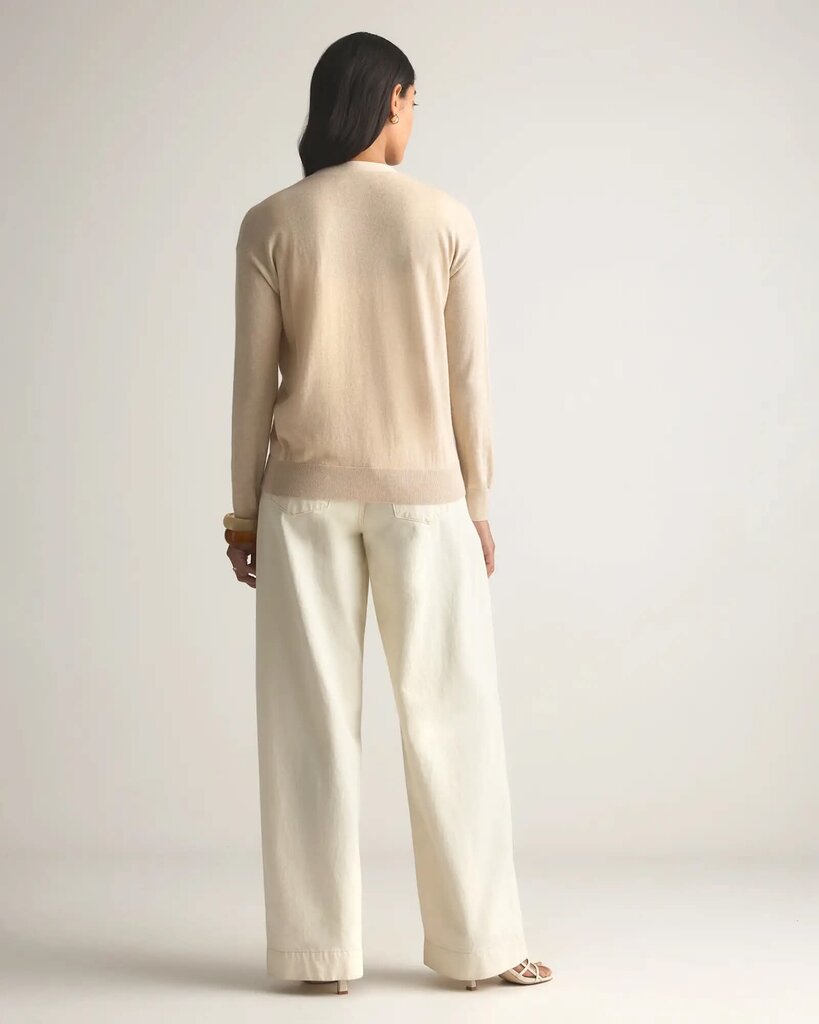 Quince Lightweight Cotton Cashmere Cardigan - Size Small