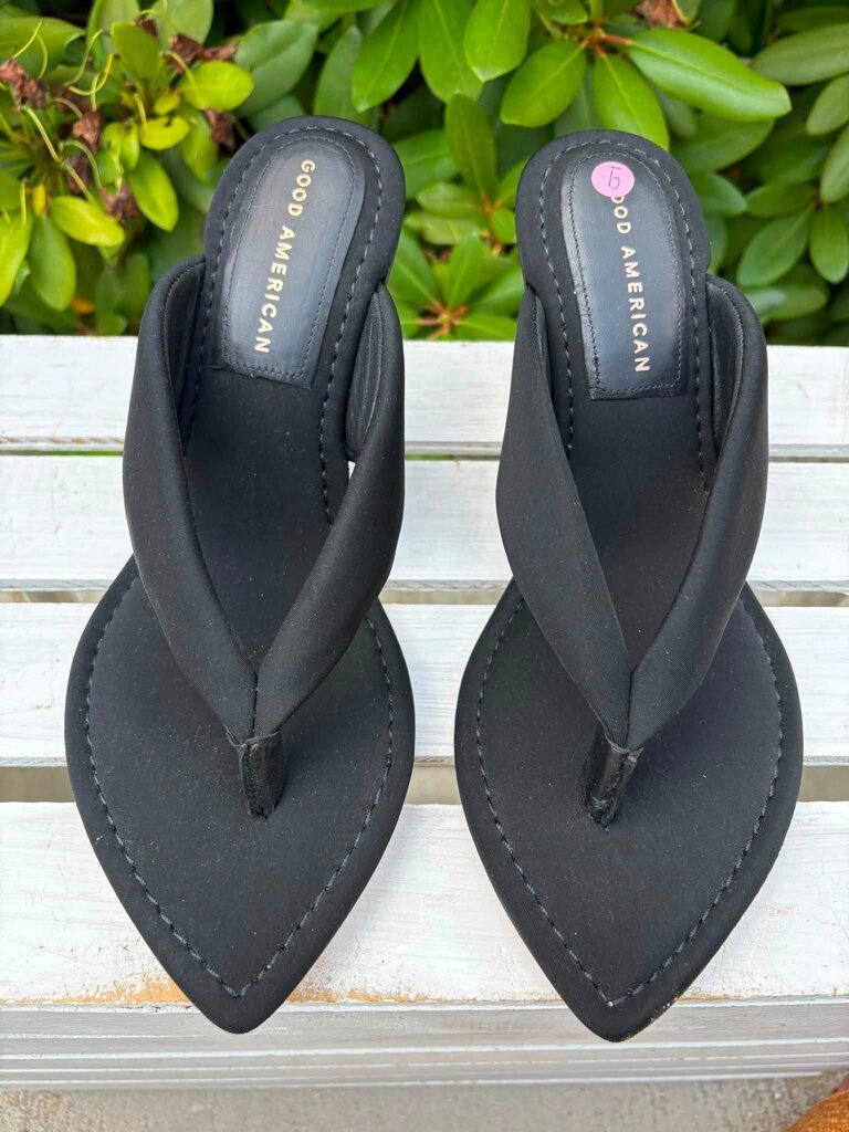 Good American Cinderella Wedge Thong Sandals - Size 9