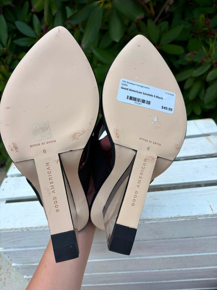 Good American Cinderella Wedge Thong Sandals - Size 9