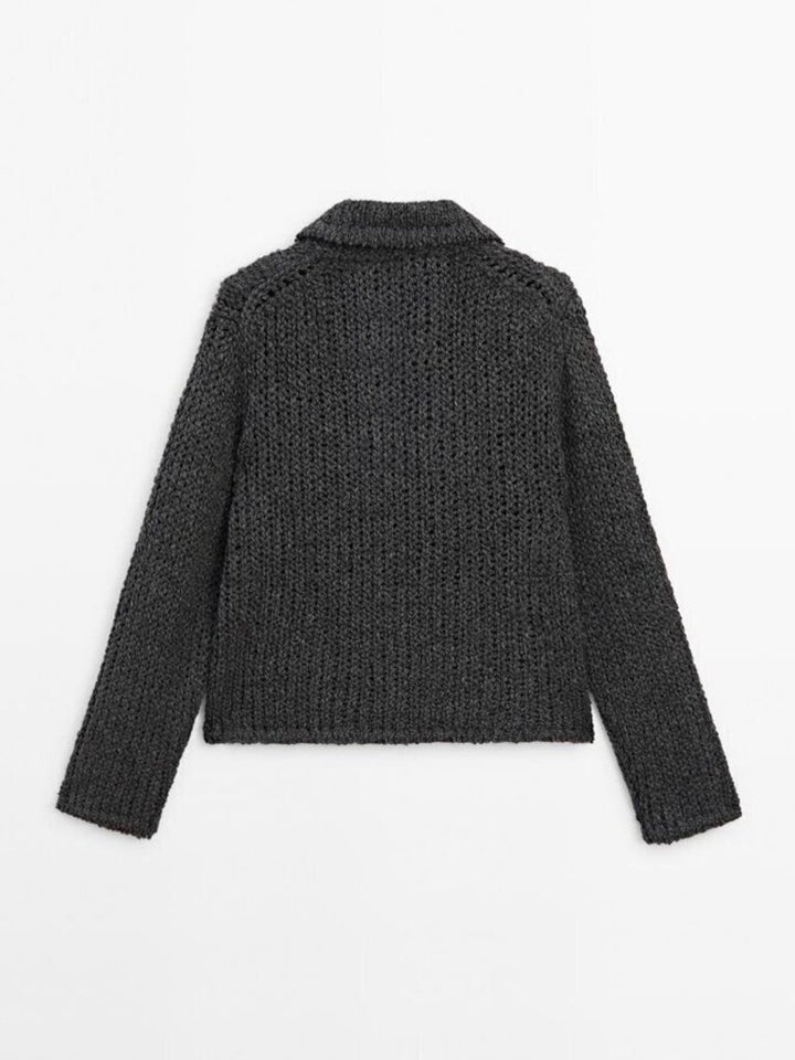 Massimo Dutti Knit Cardigan with Pocket Details - Size XS