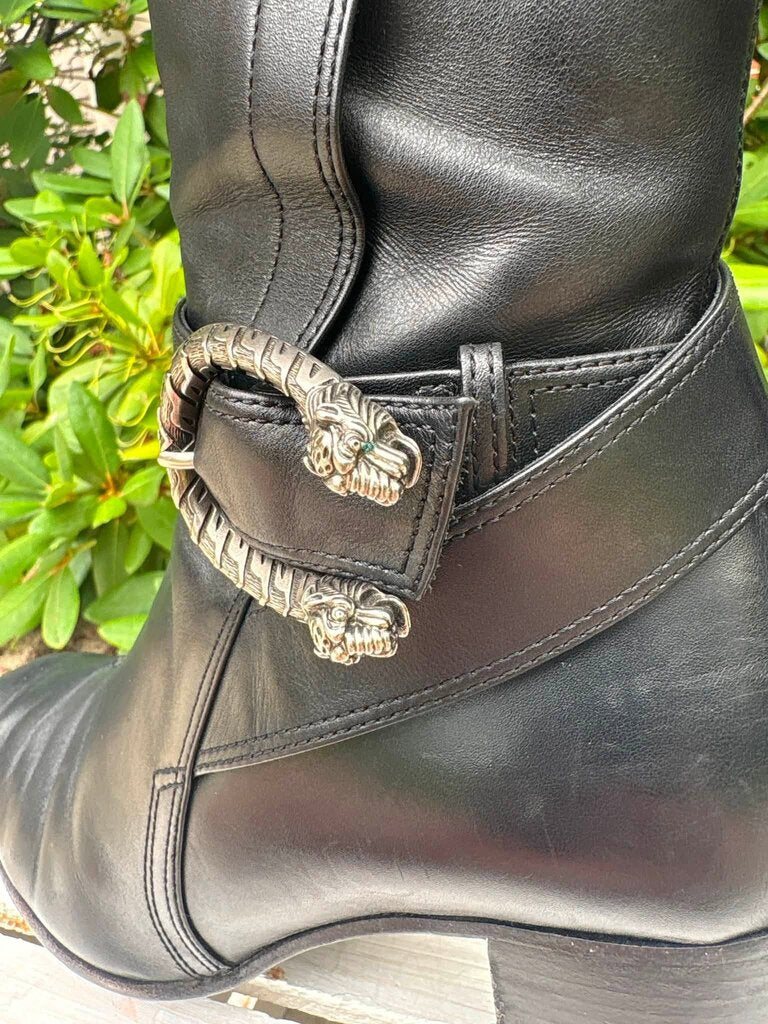 Gucci Dionysus Leather Riding Boots - Size 38