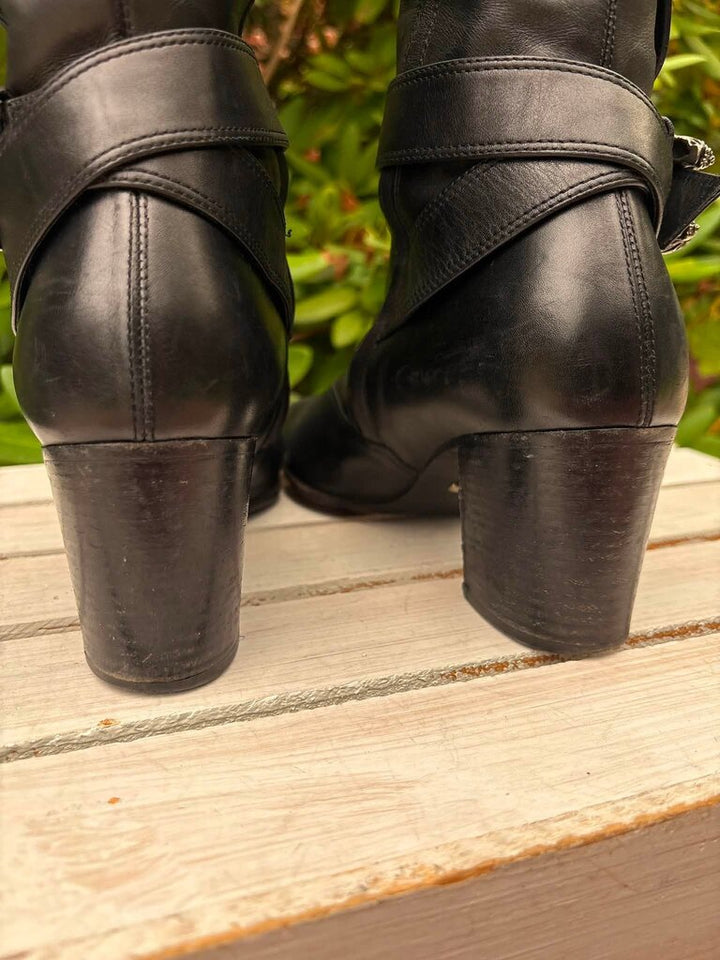 Gucci Dionysus Leather Riding Boots - Size 38