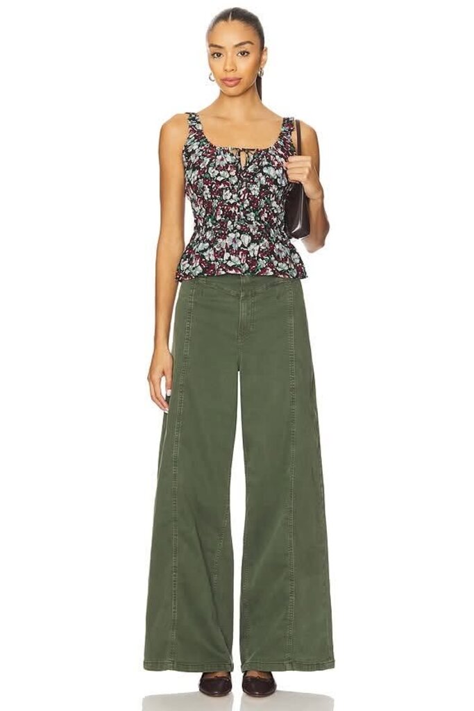 Free People Libre Wide Leg Pants in Thyme - Size Small