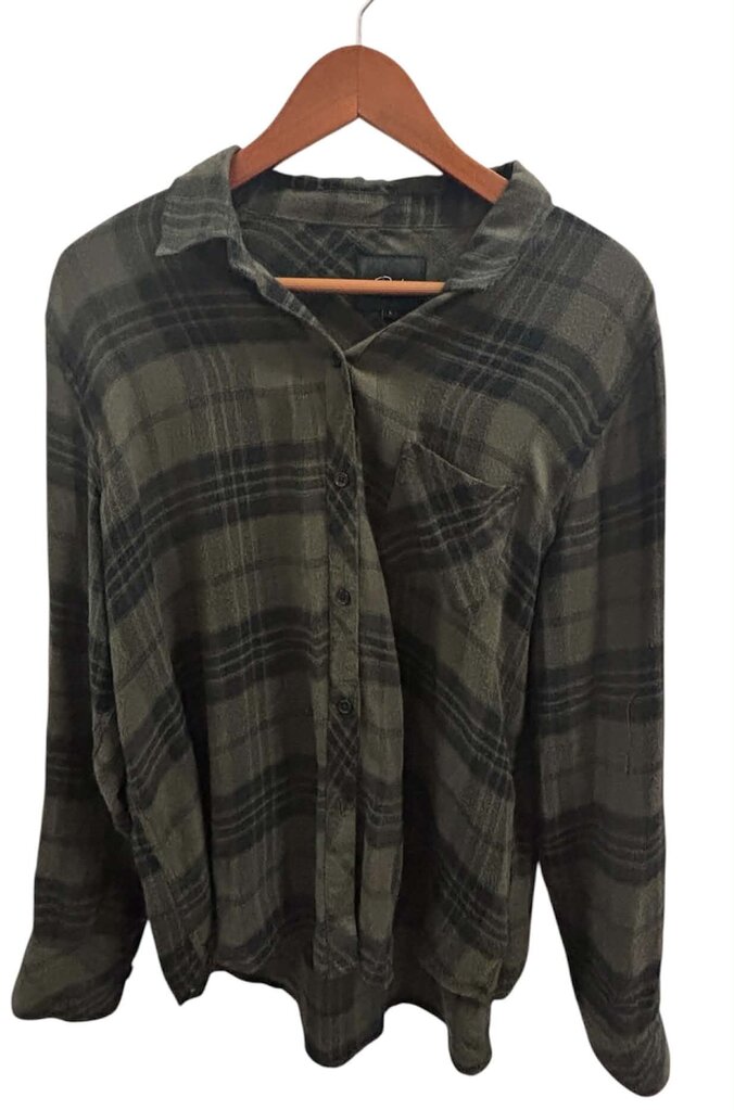 Rails Hunter Button Up Top In Green - Size Large