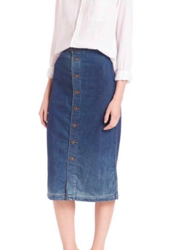 Adriano Goldschmied Thea Calf Length Jean Skirt - Size 27