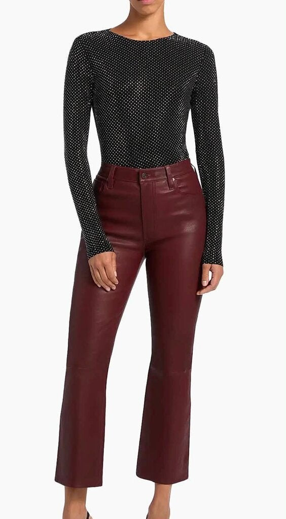 Frame Rhinestone-Embellished Jersey Top - Size Medium (Retails For $398)
