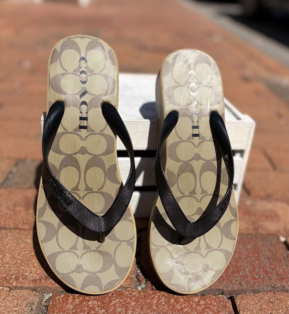 Coach Lynn Wedge Flip-Flop Sandals - Size 10