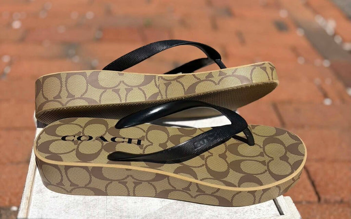 Coach Lynn Wedge Flip-Flop Sandals - Size 10