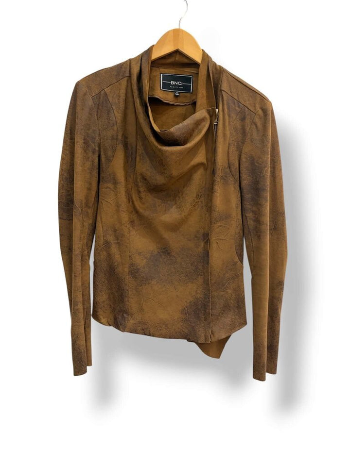 Blanc Noir Brown Faux Suede Jacket - Size Medium
