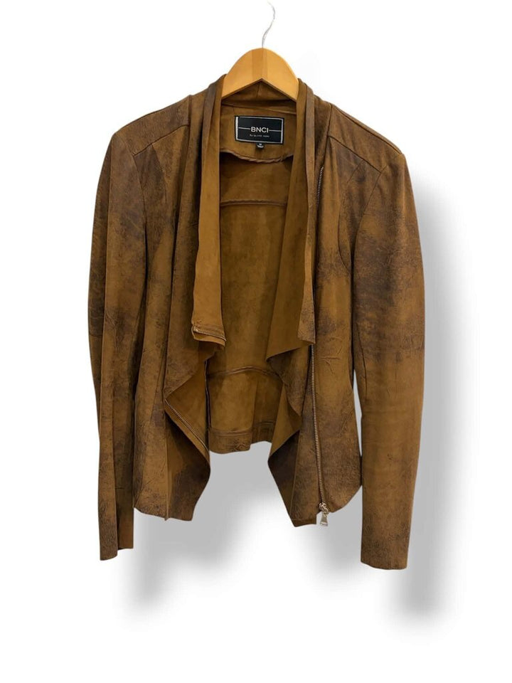 Blanc Noir Brown Faux Suede Jacket - Size Medium