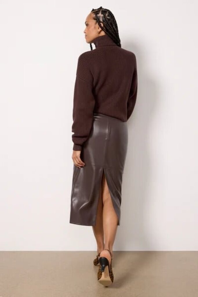 Good American Better Than Leather Midi Skirt - Size 12