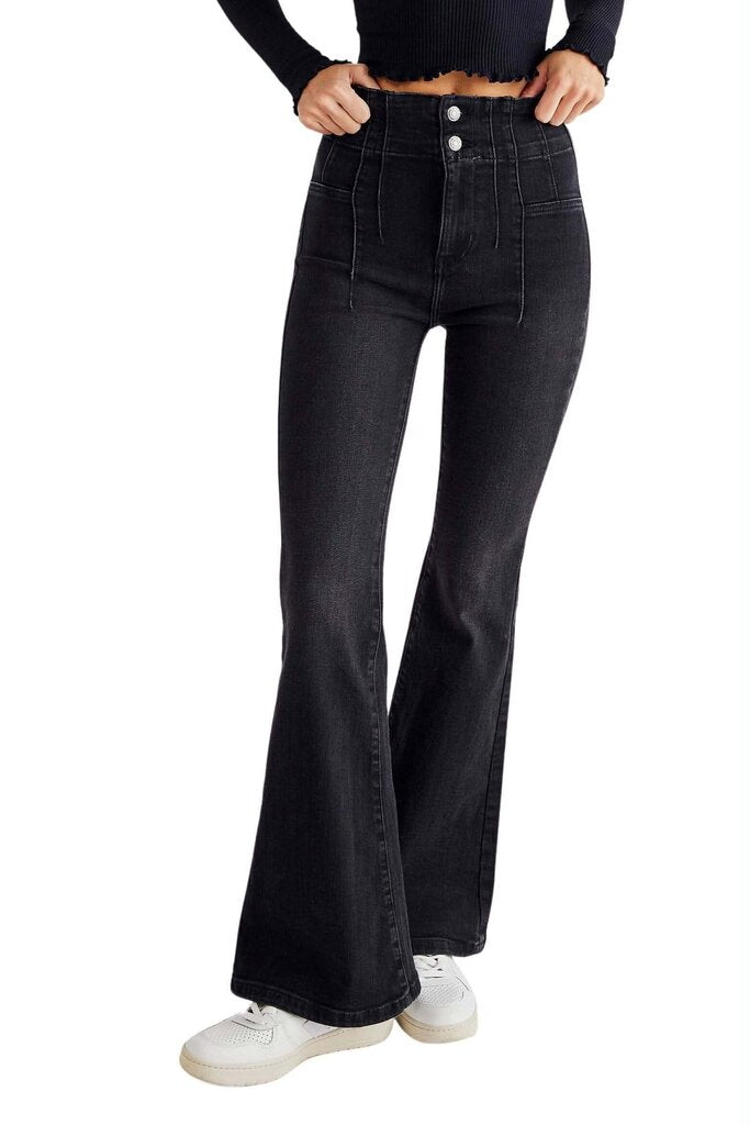 Free People Jayde Flare Jeans In Grey - Size 27