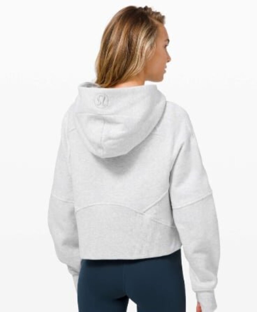 Lululemon Scuba Oversized 1/2 Zip Hoodie in Heathered Core Ultra Light Grey - Size XS/S