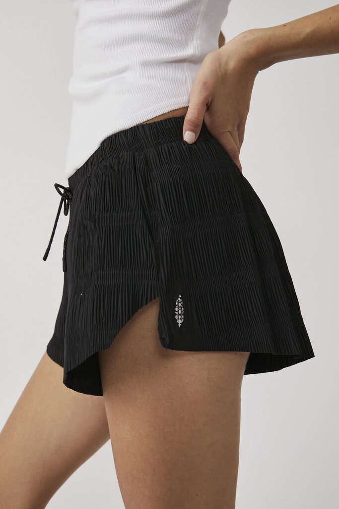 Free People Movement Shirr Enough Black Shorts - Size Medium
