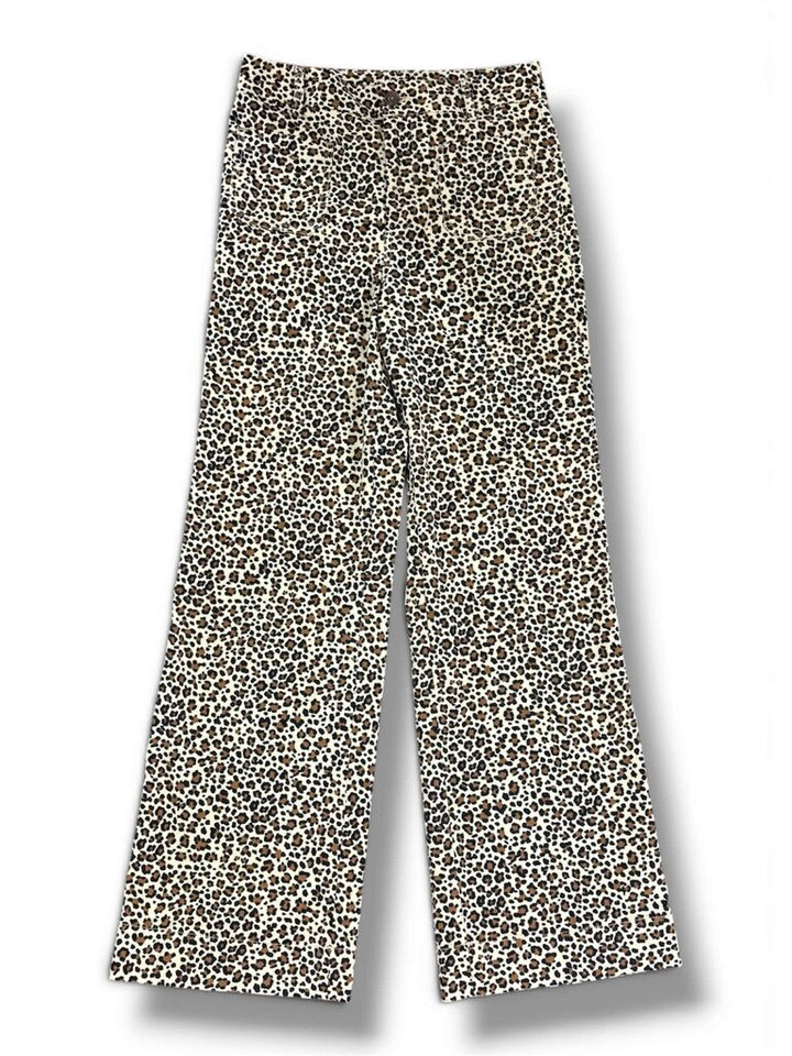 J Crew High Rise Wide Leg Pants in Cheetah Print - Size 26