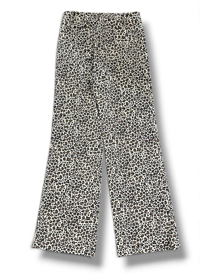 J Crew High Rise Wide Leg Pants in Cheetah Print - Size 26