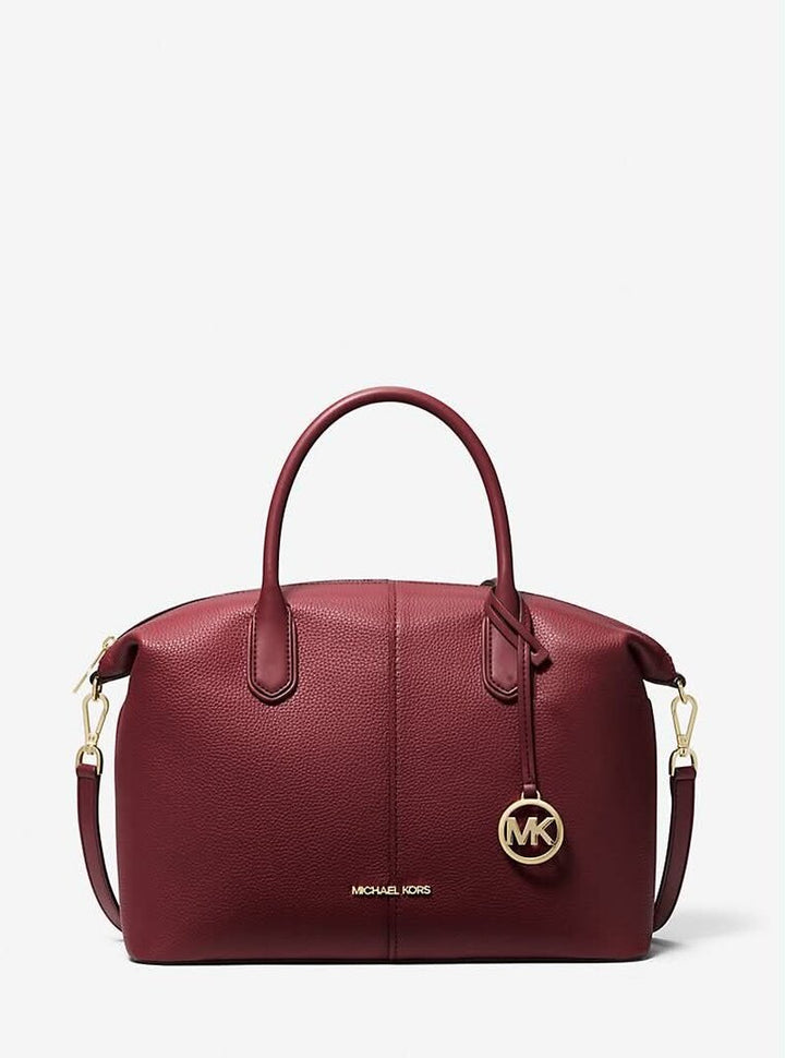 Michael Kors NWT Hyde Large Pebbled Leather Satchel in Oxblood