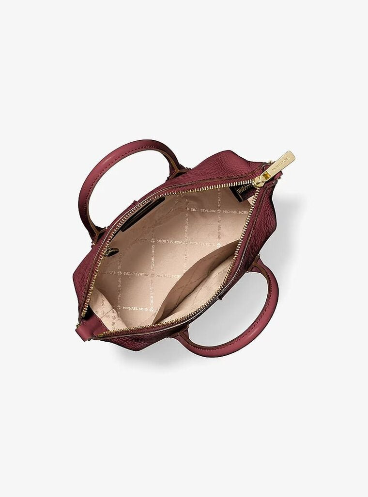Michael Kors NWT Hyde Large Pebbled Leather Satchel in Oxblood