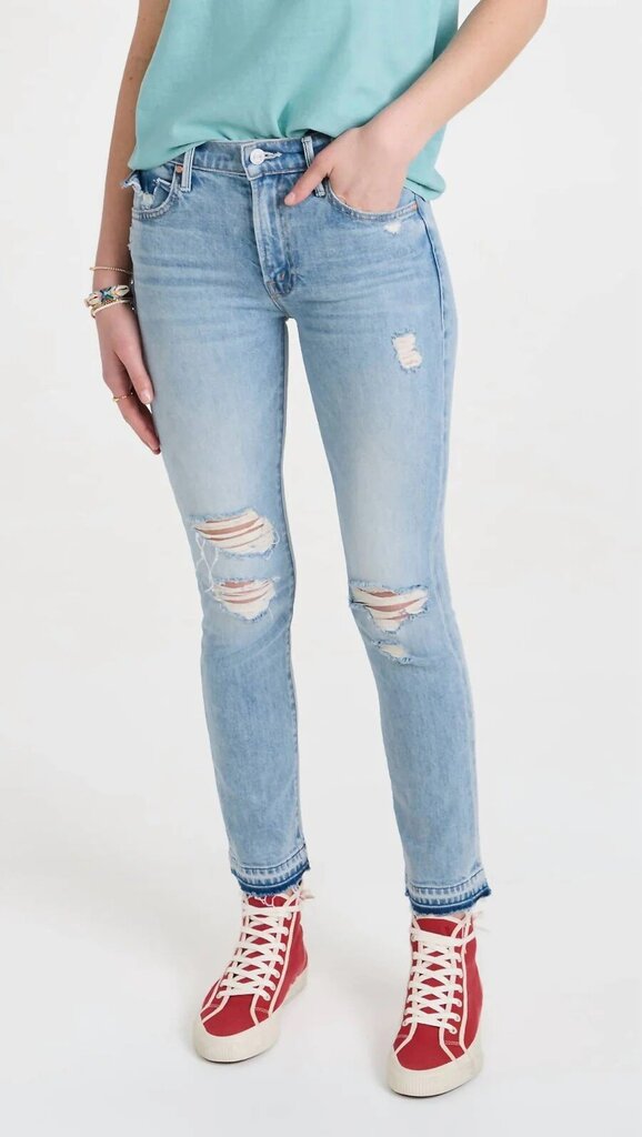 Mother Rascal Ankle Undone Hem Jeans in Vacation Temptation - Size 29 (Retails for $288)