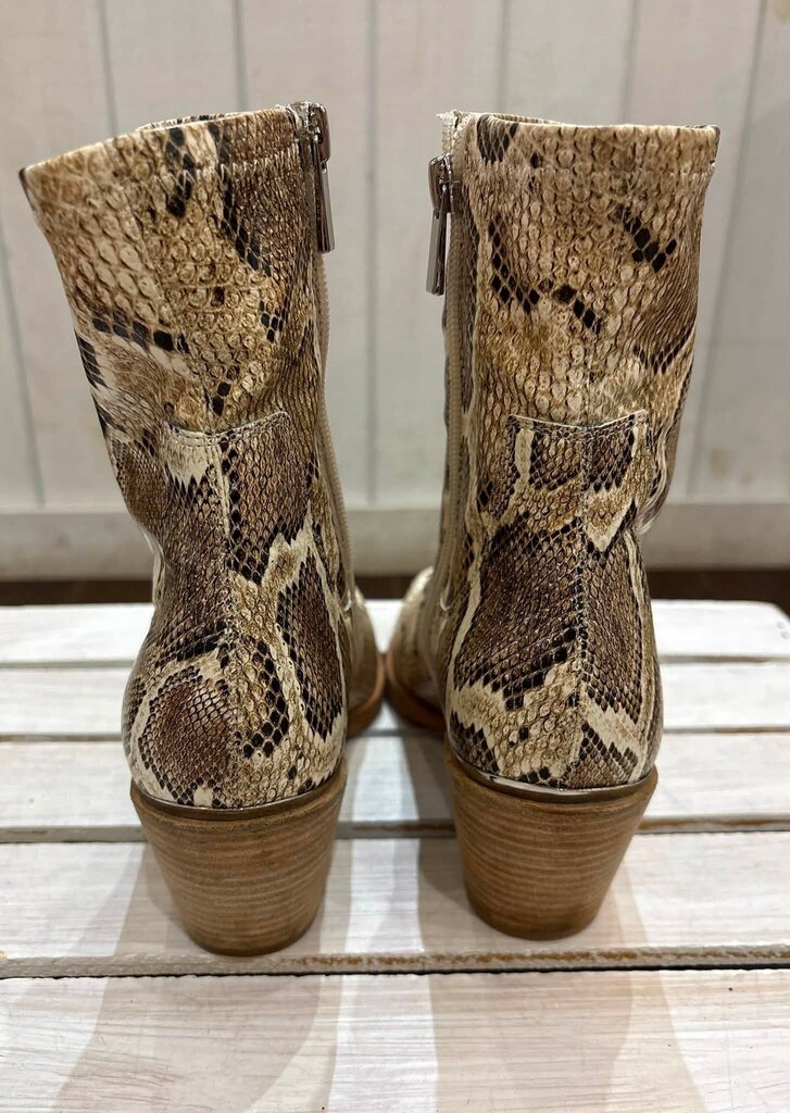 Dolce Vita Sid Square Toe Booties in Desert Snake - Size 7