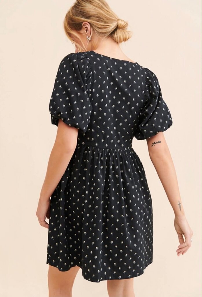 Madewell V-Neck Puff Sleeve Mini Dress In Floral Ikat - Size Medium