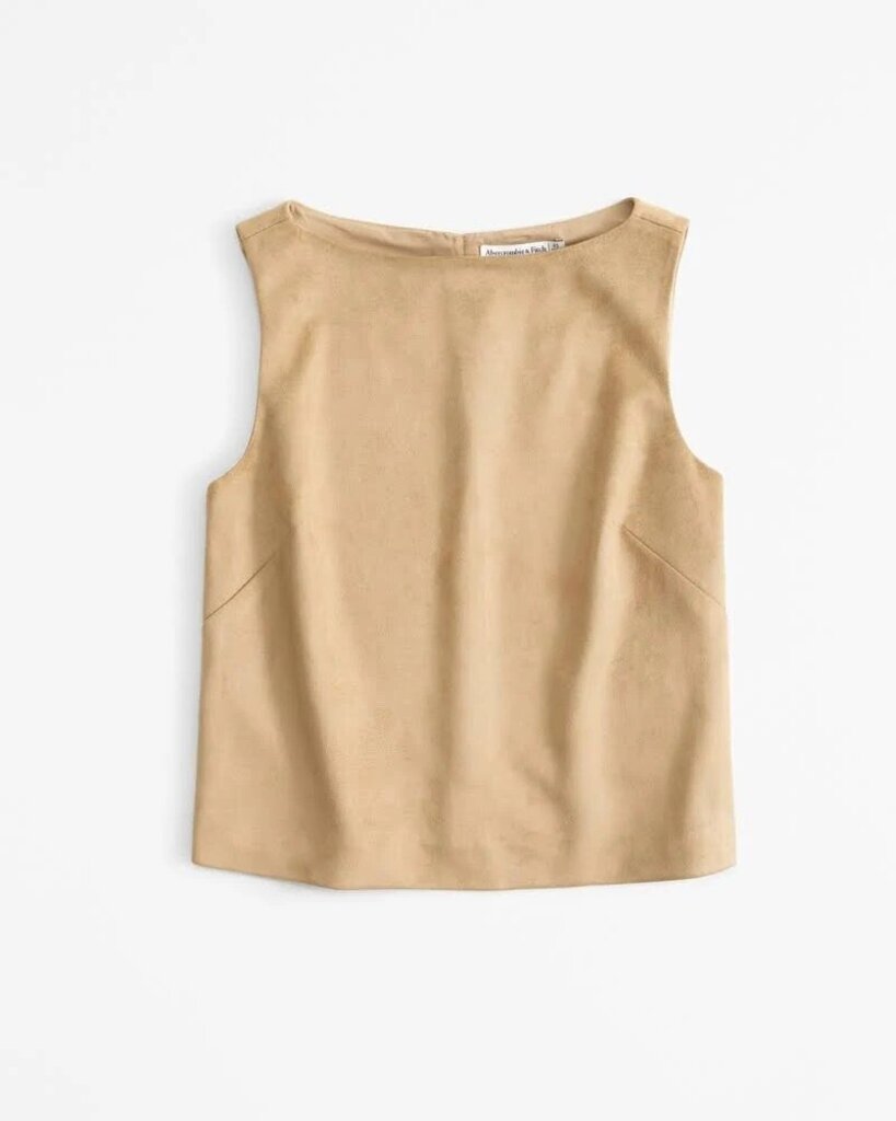 Abercrombie & Fitch Vegan Suede Shell Top - Size Large