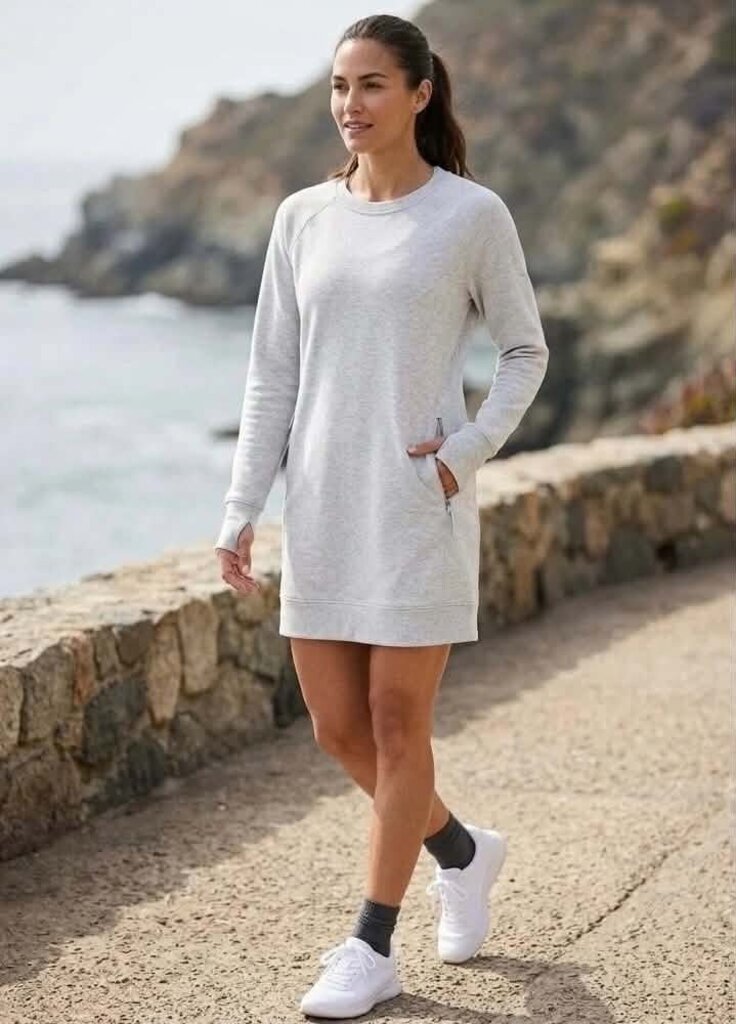 Athleta Coaster Luxe Sweatshirt Dress - Size Small