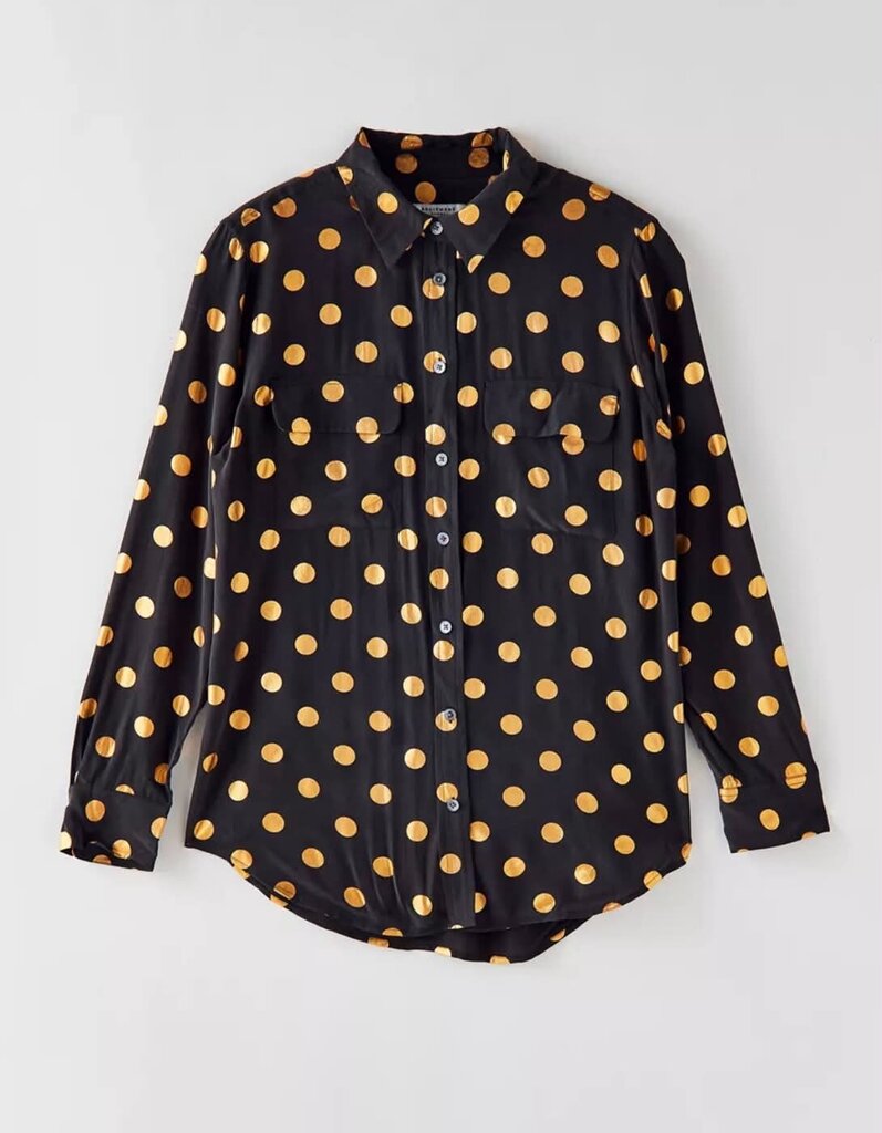 Equipment Femme Silk Polka Dot Blouse - Size Small