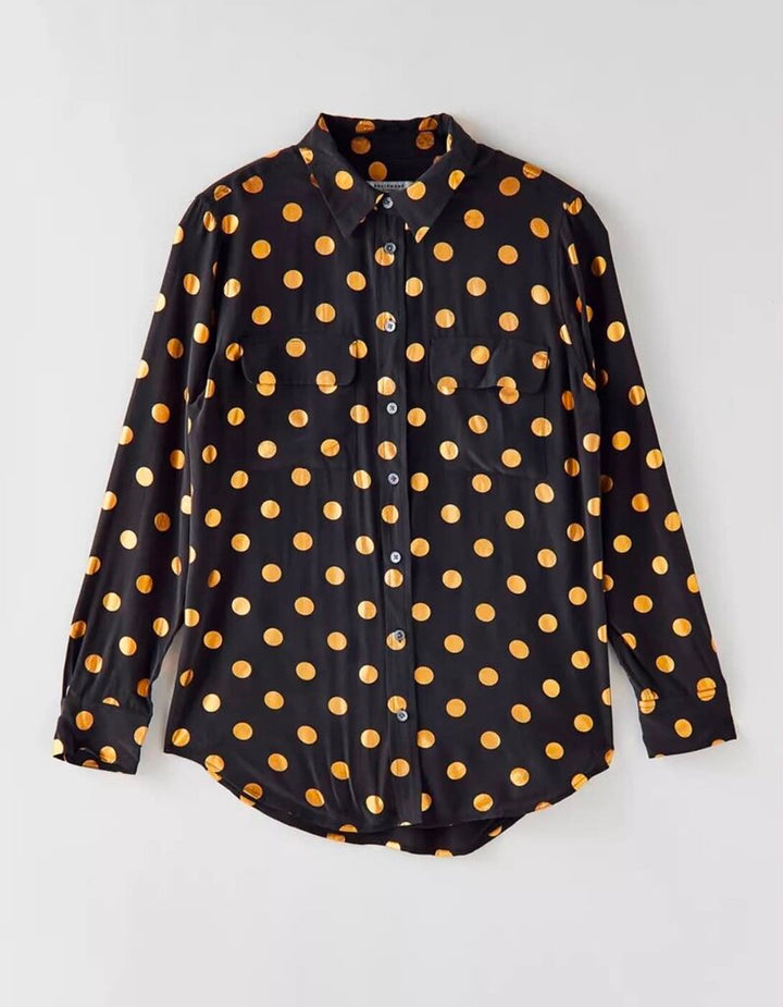 Equipment Femme Silk Polka Dot Blouse - Size Small