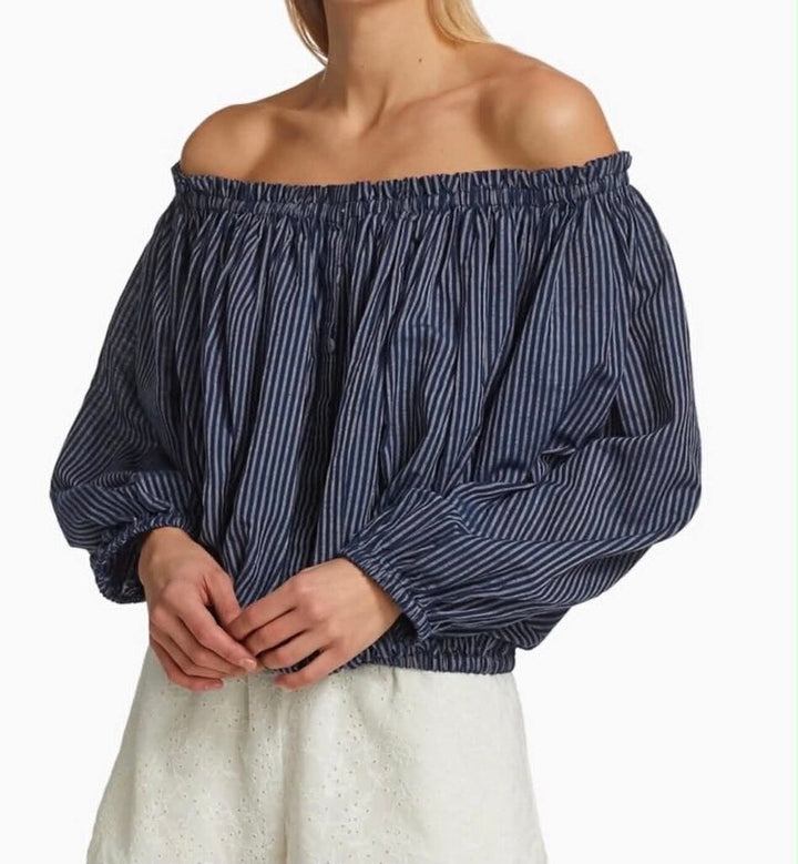 Rag & Bone Mimi Off The Shoulder Stripe Top - Size Medium