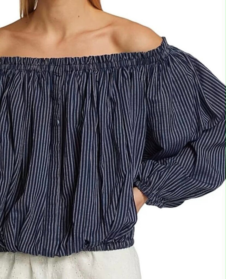 Rag & Bone Mimi Off The Shoulder Stripe Top - Size Medium